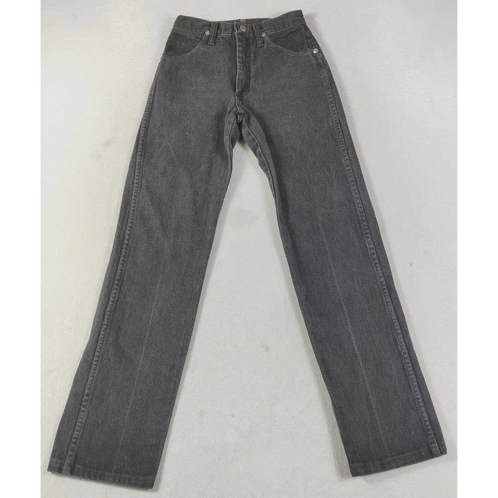 Vintage Wrangler Jeans Womens 1 Black Slim Fit Cowboy Cut Cowgirl Tapered Rodeo